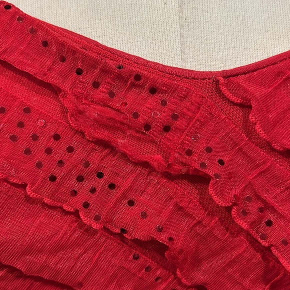 Women’s ruffle glitter red party dress size Small - Picture 4 of 6